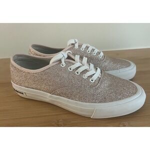 SeaVees J Crew Sparkle Glitter Rose Gold Legend Low Top Sneaker Shoe Women's 8